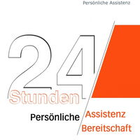 Der Flyer über 24 Stunden Persönliche Assistenz Bereitschaft mit der Telefonnummer 0664 280 3653.