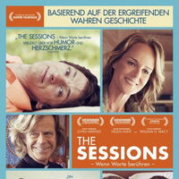 Das Plakat zum Film "The Sessions - Wenn Worte berühren" mit Porträt-Aufnahmen der HauptdarstellerInnen Ethan Hawke, Helen Hunt und William H. Macy.
