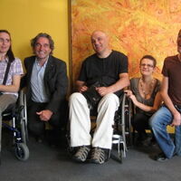Erwin Buchinger mit VertreterInnen von Reiz-Selbstbestimmt Leben und People First-Mensch Zuerst Vorarlberg.