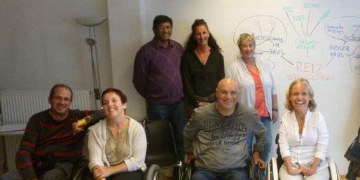 Die DenkerInnen bei Reiz von links nach rechts: Markus Ender, Julia Fischbach, Lester Soyza, Anita Maria Schmidle, Reinhard Zischg, Juliane Amann, Sabrina Nitz