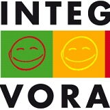 Das Logo des Vereins "Integration Vorarlberg": Fünf bunte lachende Smilies verbinden den Schriftzug INTEGRATION VORARLBERG.