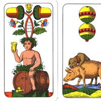 Die vier Assen des Jass-Kartenspiels: Eichel, Schelle, Laub und Herz. Quelle: virginiarussel.wix.com